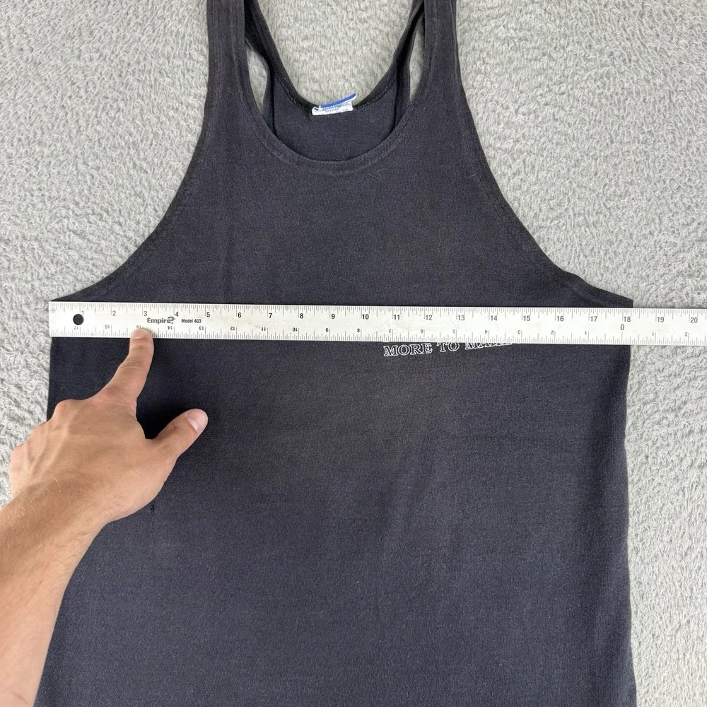 Vintage 80s M Champion Navy Black Racer Back Tank Top Medium Made in USA‎ Muscle